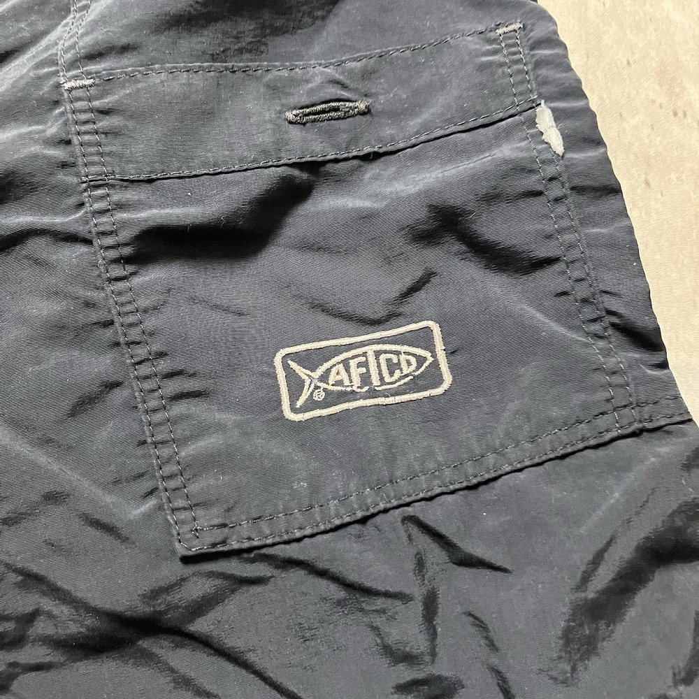 AFTCO Shorts Mens Size 28 Black Nylon Fishing Outdoor Cargo Hunting - Picture 2 of 11